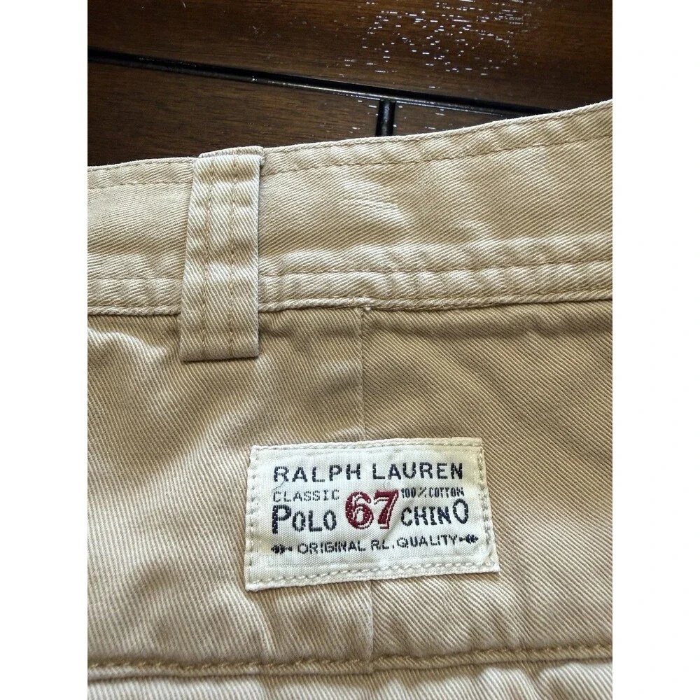🔥Polo Ralph Lauren Gellar Fatigue Chino Cotton Cargo Shorts RL Tan 40 Khaki